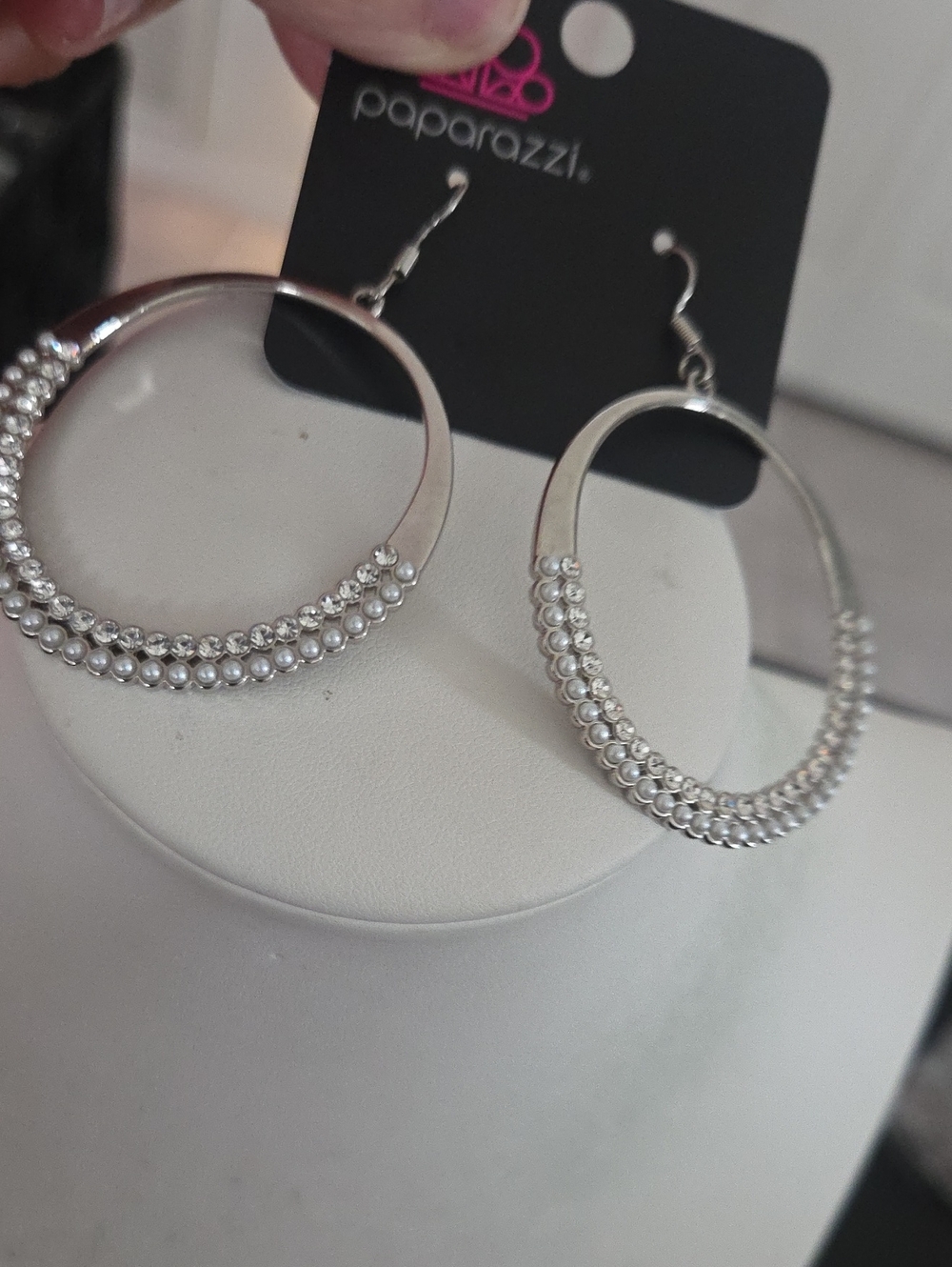 Paparazzi Silver Bling Hoops NWT